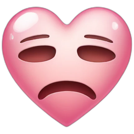 A transparent heart was crying emoji