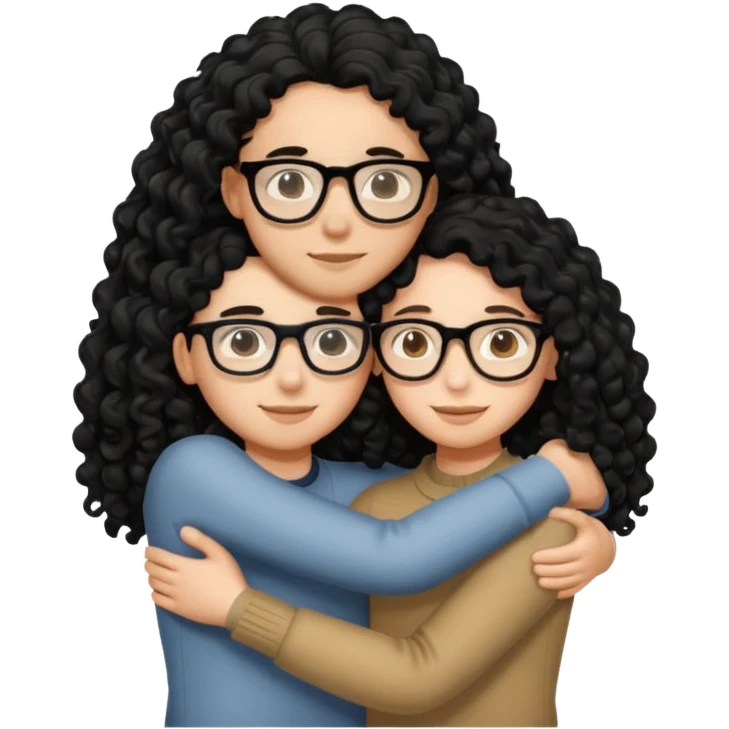 ok use the first photo on last row u sent but make me look 18 and long black curly hair and glasses make us hug each other emoji