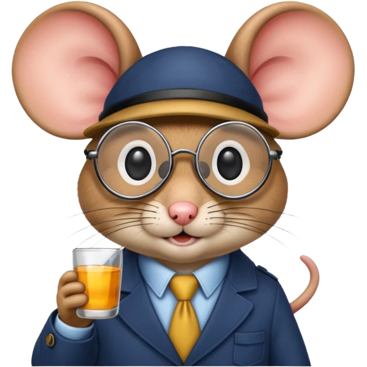 detective mouse with glasses emoji