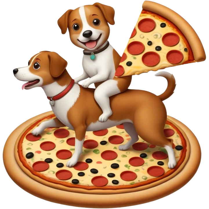 Pizza riding a dog emoji