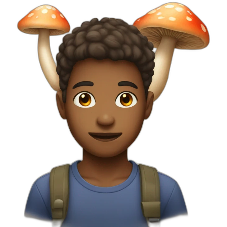 boy with mushroom face emoji