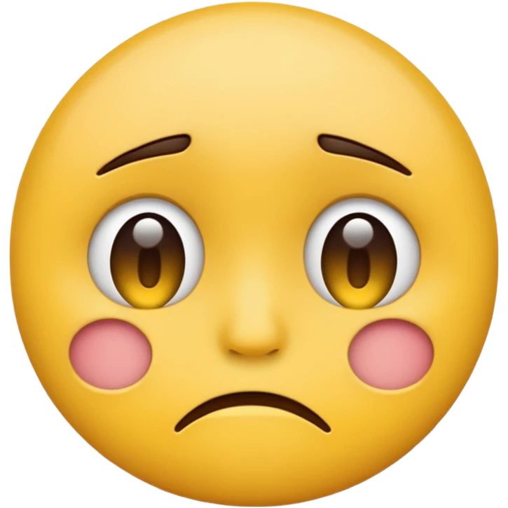 A sad face emoji with a lower lip emoji