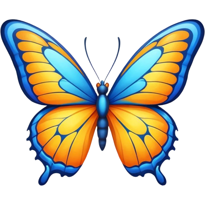 cartoon butterfly with colorful wings emoji
