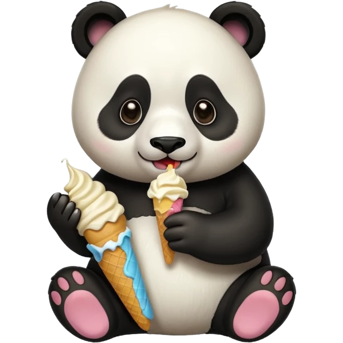 Panda eating ice cream emoji