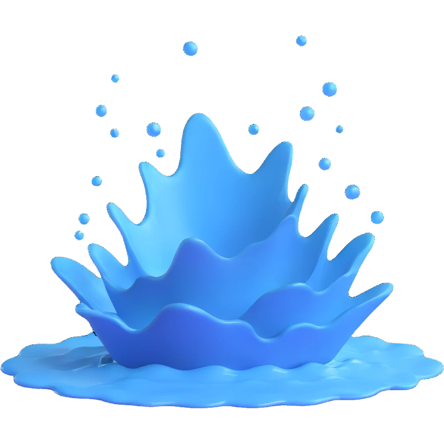 realistic 3D water splash emoji