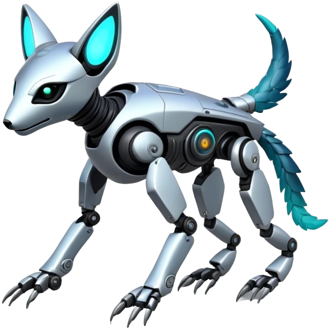 Modern Futuristic Vernid-Trico-Protogen-Robot-species by LiLaiRa full body emoji