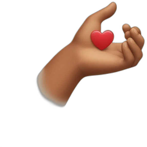 showing heart with hand emoji