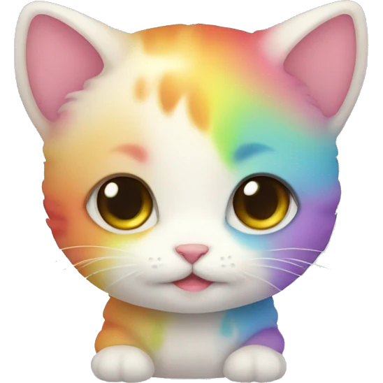 little baby rainbow cat cute emoji