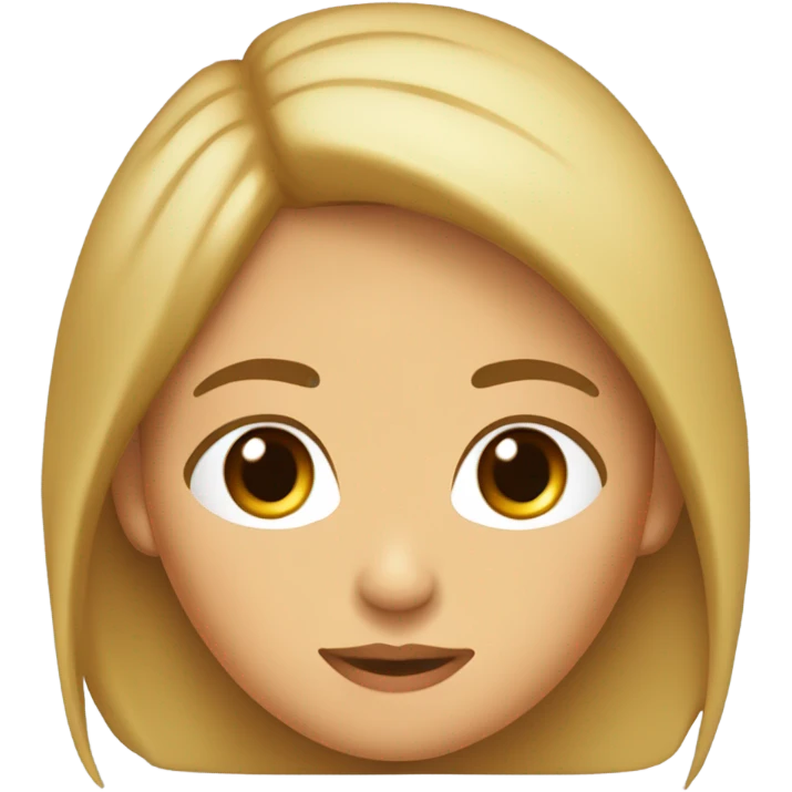 Chica de piel blanca, pelo castaño claro, ojos miel, boca mediana, nariz normal  emoji