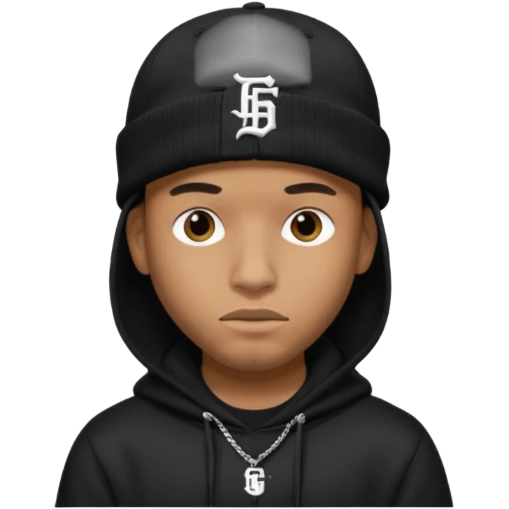 rapper khăn trùm mặt (che miệng) full đen có mũ len hãng MLB
 emoji