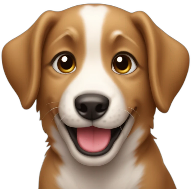 happy puppy with christmas emoji