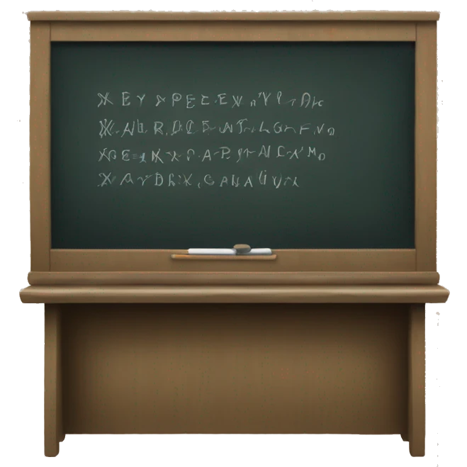 school blackboard with some writing on it emoji