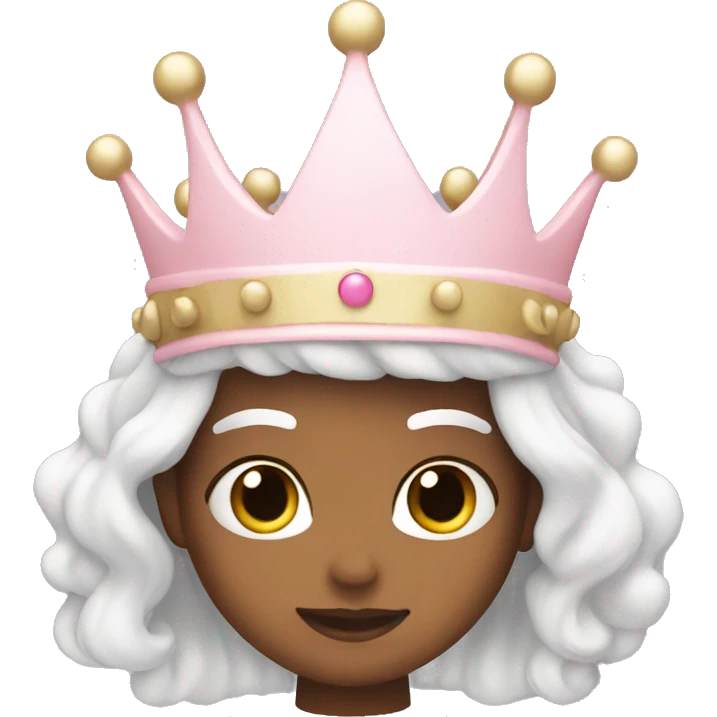 White and pastel pink crown emoji
