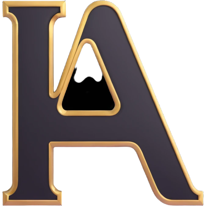 shiny 3D letter A with metallic texture emoji