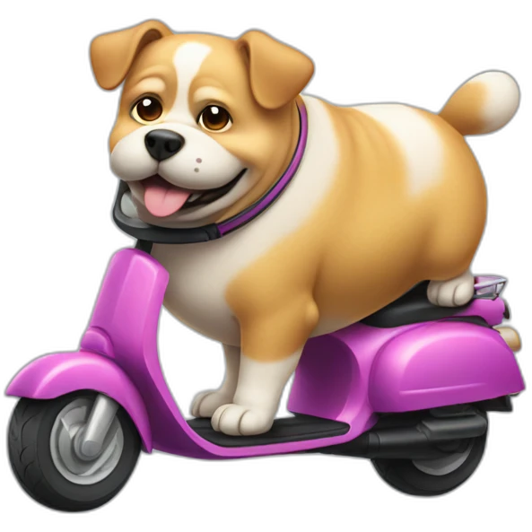 fat dog on scooter emoji
