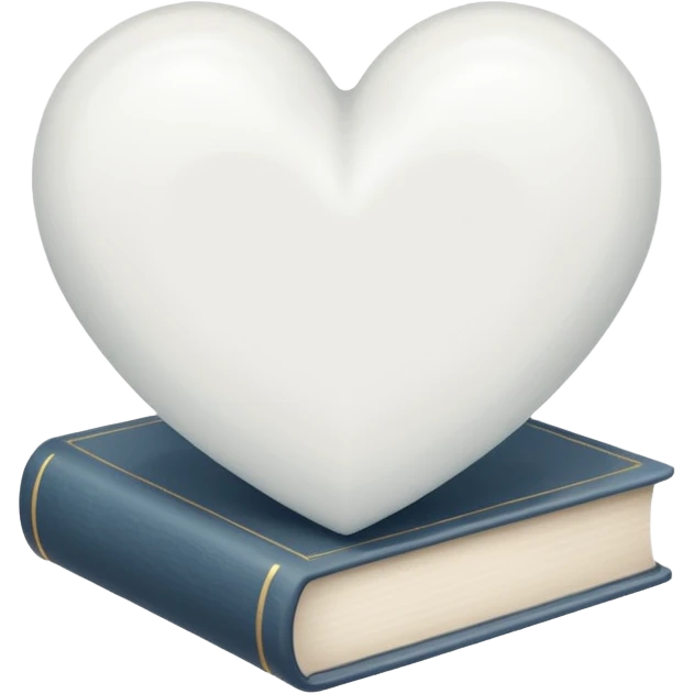 white heart with books inside emoji