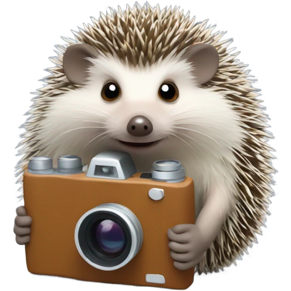 Hedgehog with a camera emoji