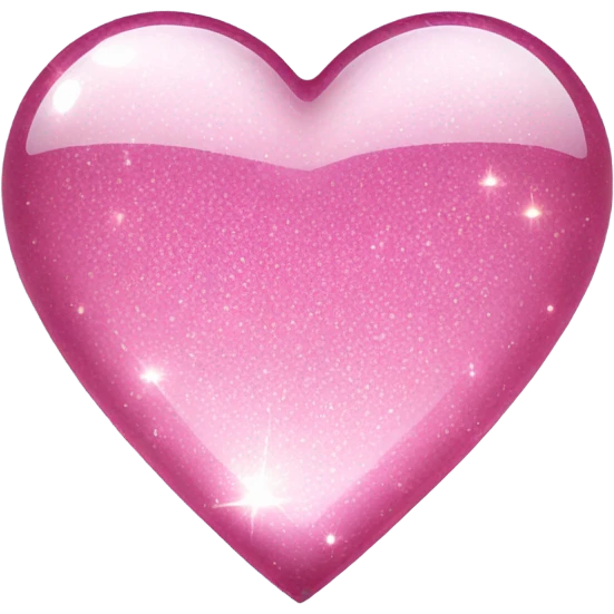 A transparent glass, pink sparkle heart emoji