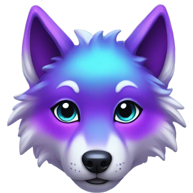 kawaii shiny nebula wolf emoji