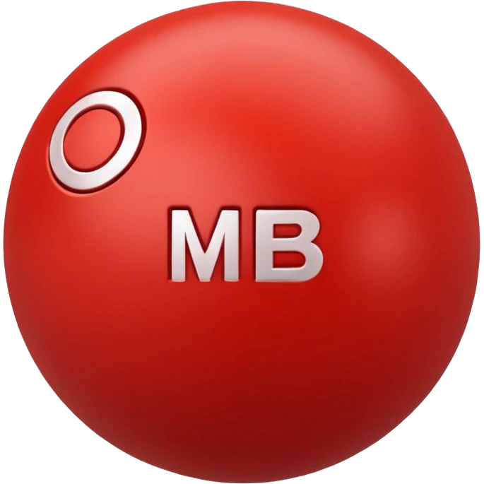Pull-ball with MB written in the circle in on it emoji