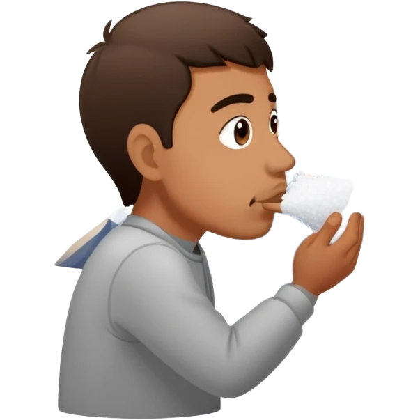 Man sniffing mountain of salt emoji
