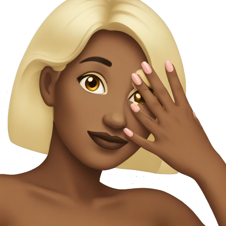 Woman showing her nails emoji