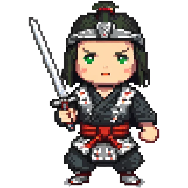 samurai striking with katana sword emoji