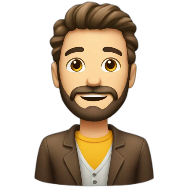 hombre con barba feliz cumpleañero emoji