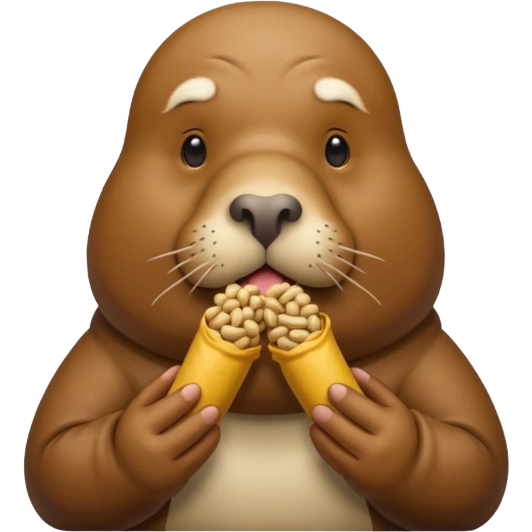 Walrus holding peanuts emoji