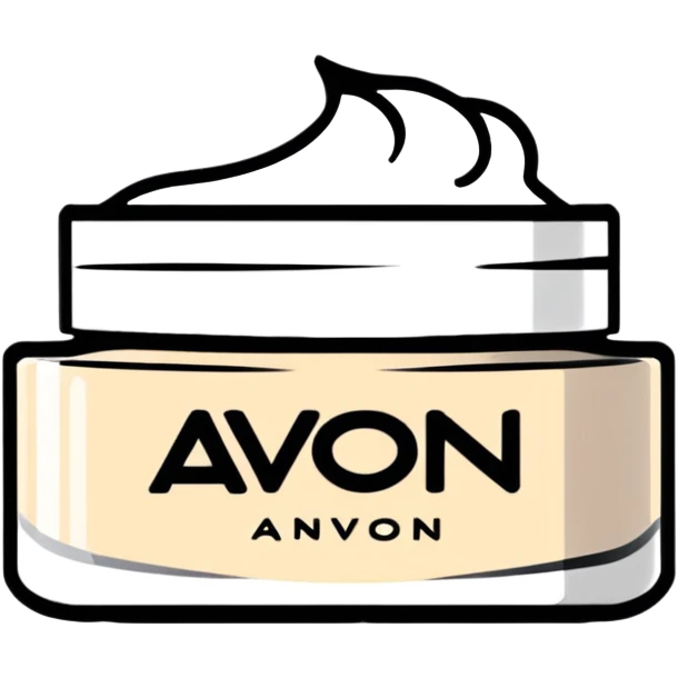 face cream jar with AVON logo emoji