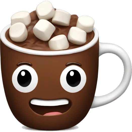 Chocolate mug with marshmallows  emoji