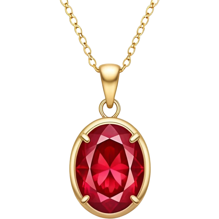 ruby pendant radiating a luminous aura of passion and renewal emoji