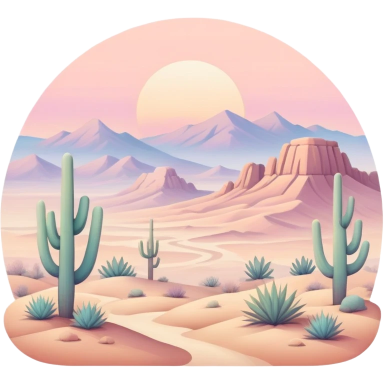 pastel boho desert landscape  emoji