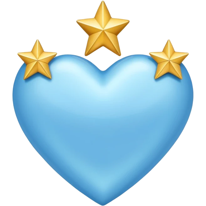 lightblue heart whit 3 stars pointing emoji
