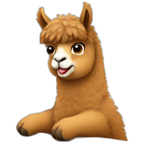 alpaca at the computer emoji