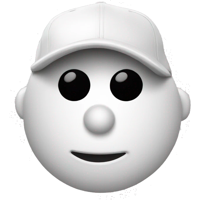 white covers the cap of the stiffness emoji
