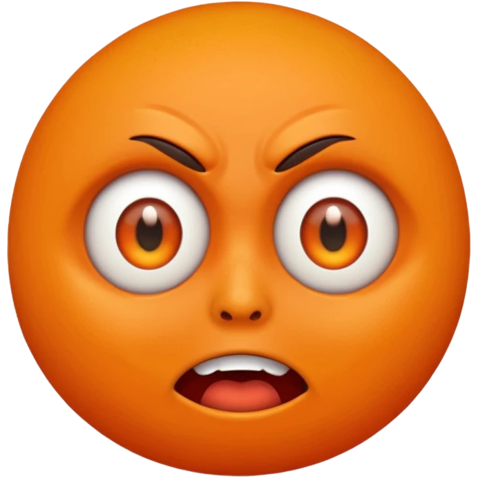 Orange with scared face emoji