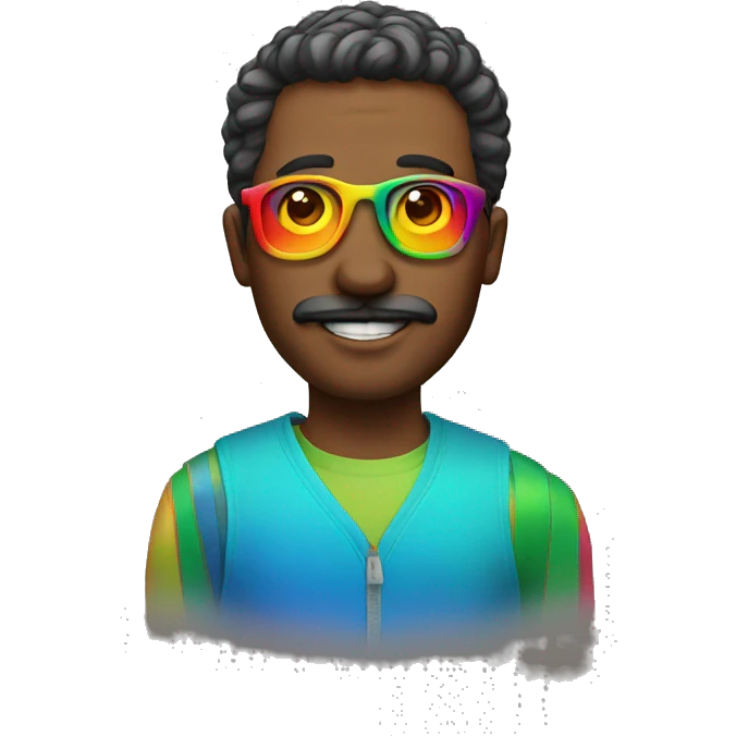 man with rainbow glsses emoji