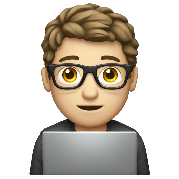 programmer with computer, white male emoji