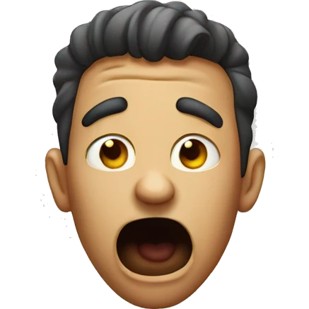 Horrified man giggling emoji