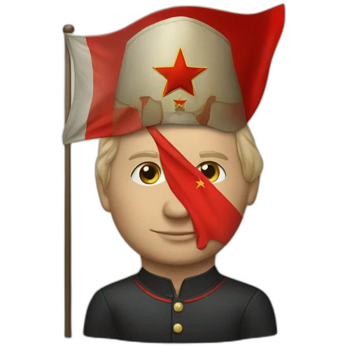 Vladimir poutine avec un drapeau sovietique emoji