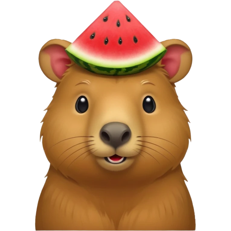 Capybara with watermelon on there head cute emoji