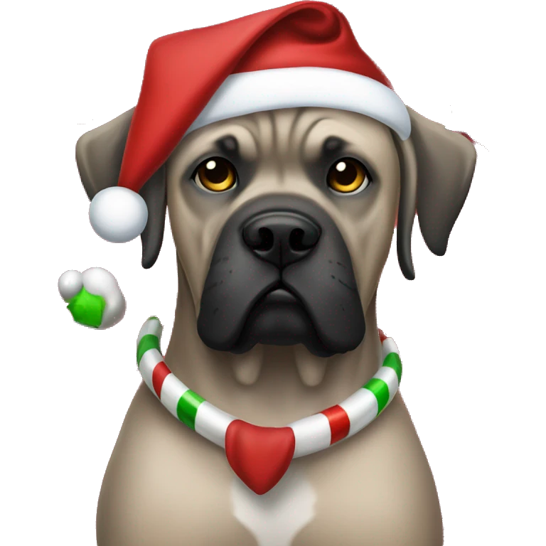 Girl with dog cane corso Christmas emoji