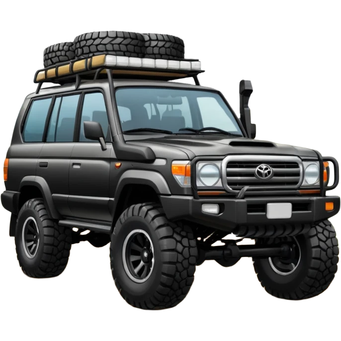 Modified Toyota landcr black color car uiser emoji