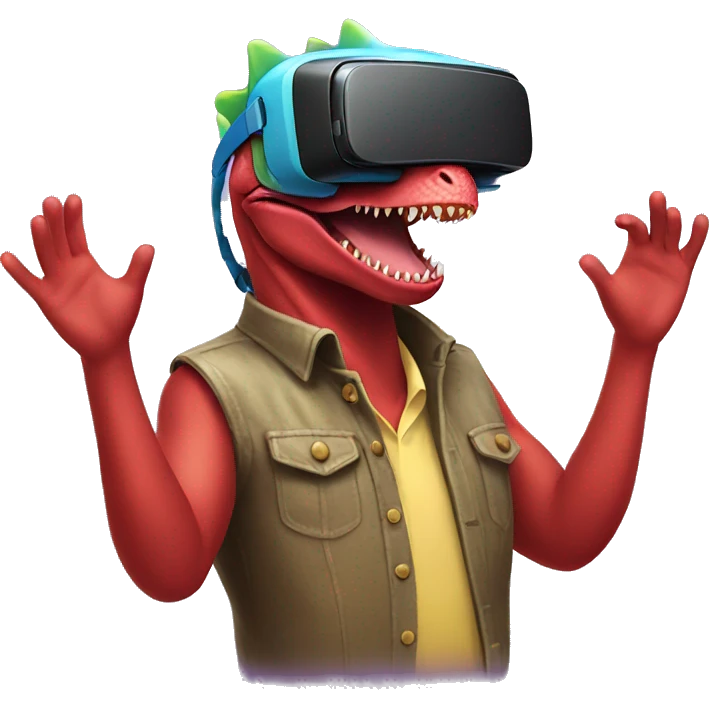 party dino wearing vr headset emoji