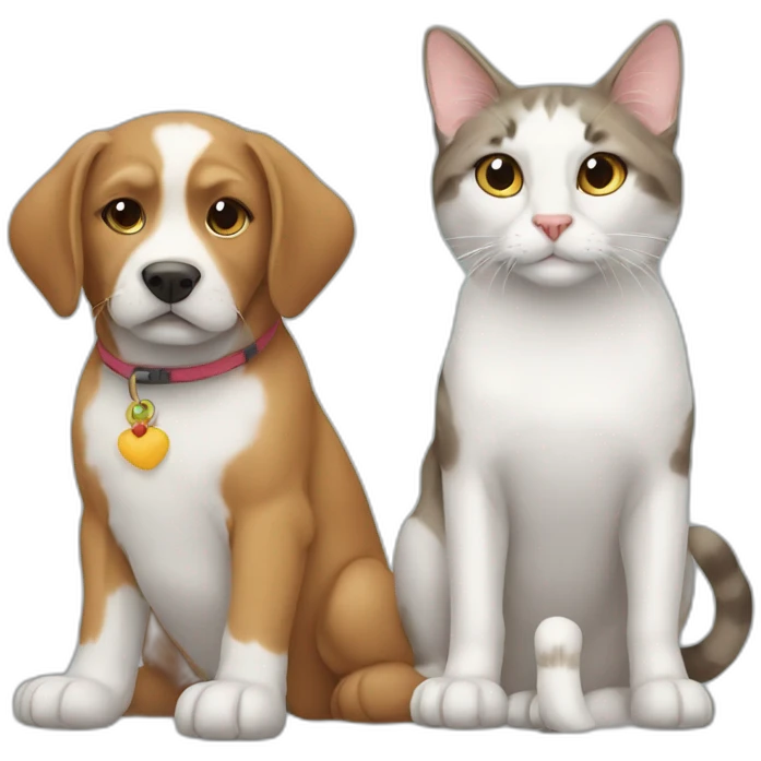 Dog and cat best friends emoji