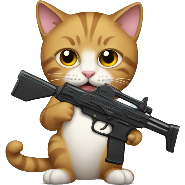 Cat with a gun emoji