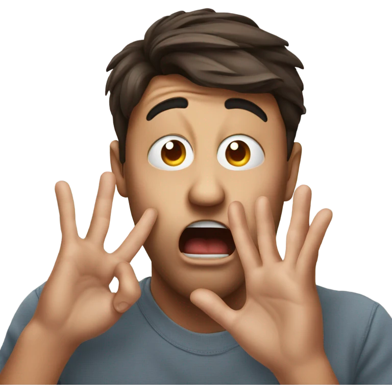 Shocked face and hands on face  emoji