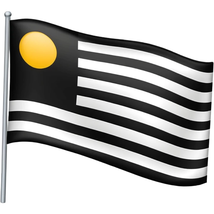A flag with black and white horizontal lines emoji