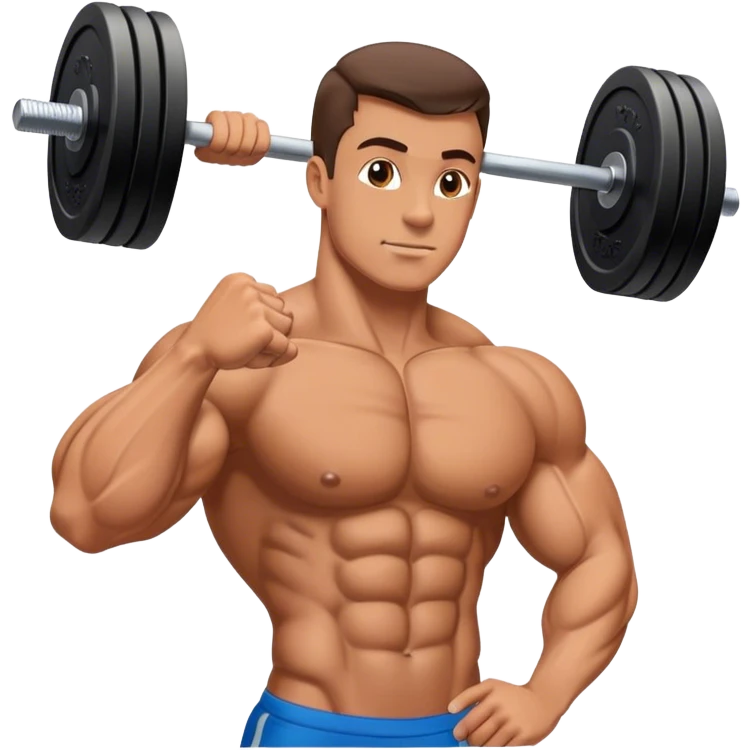bodybuilder laying down abs exercise emoji